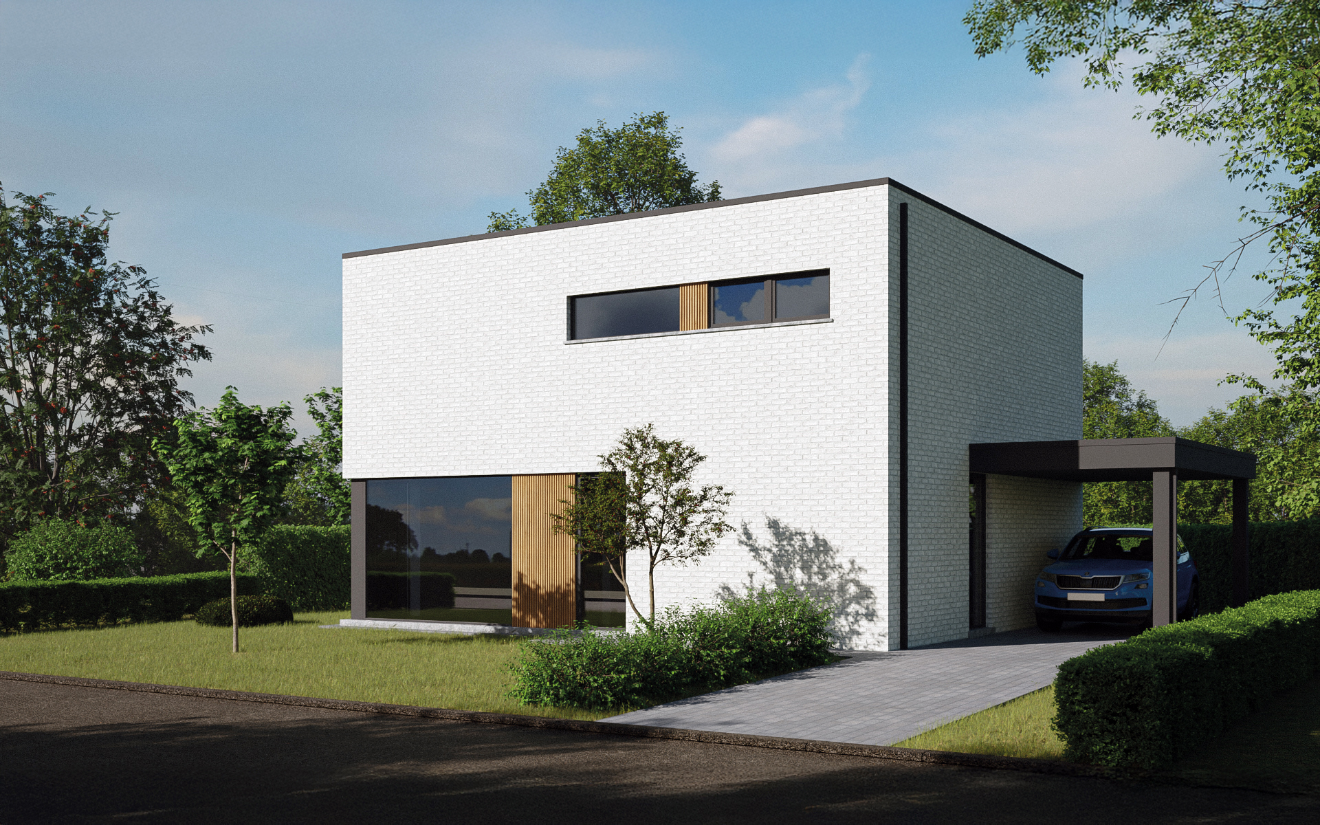 Houtstraat Zulte — voorgevel nieuwbouwwoning